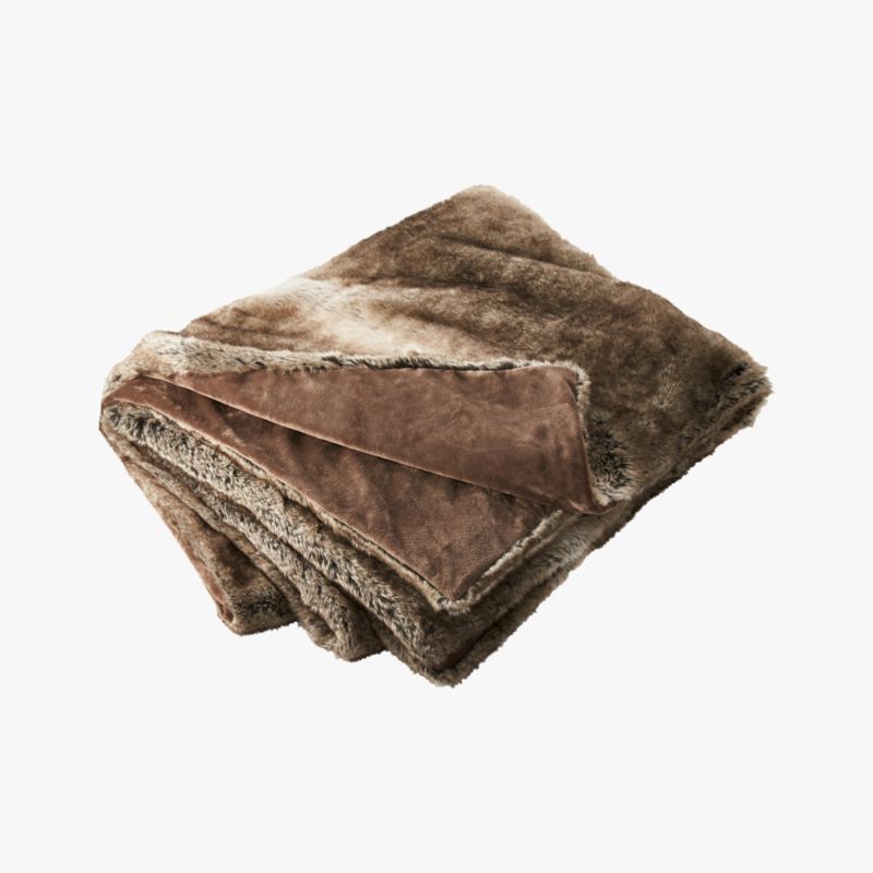 Light Grey Faux Fur Throw Blanket - image 1 of 9