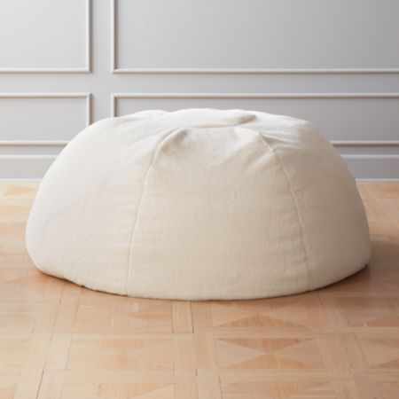 White Faux Fur Bean Bag Cb2