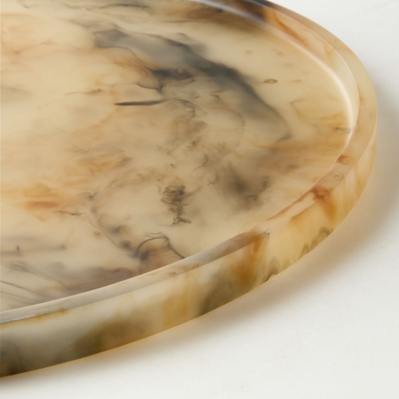 Faux Horn Round Resin Decorative Tray - image 3 of 6