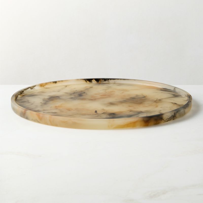 Faux Horn Round Resin Decorative Tray - image 4 of 6