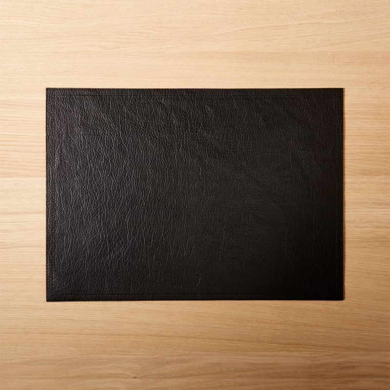 Faux Black Leather Placemat Reviews Cb2, Faux Leather Placemats Grey