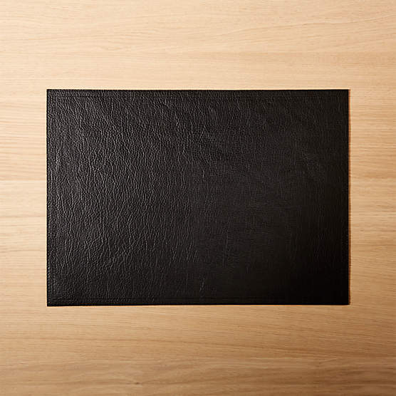 Black Faux Leather Placemat