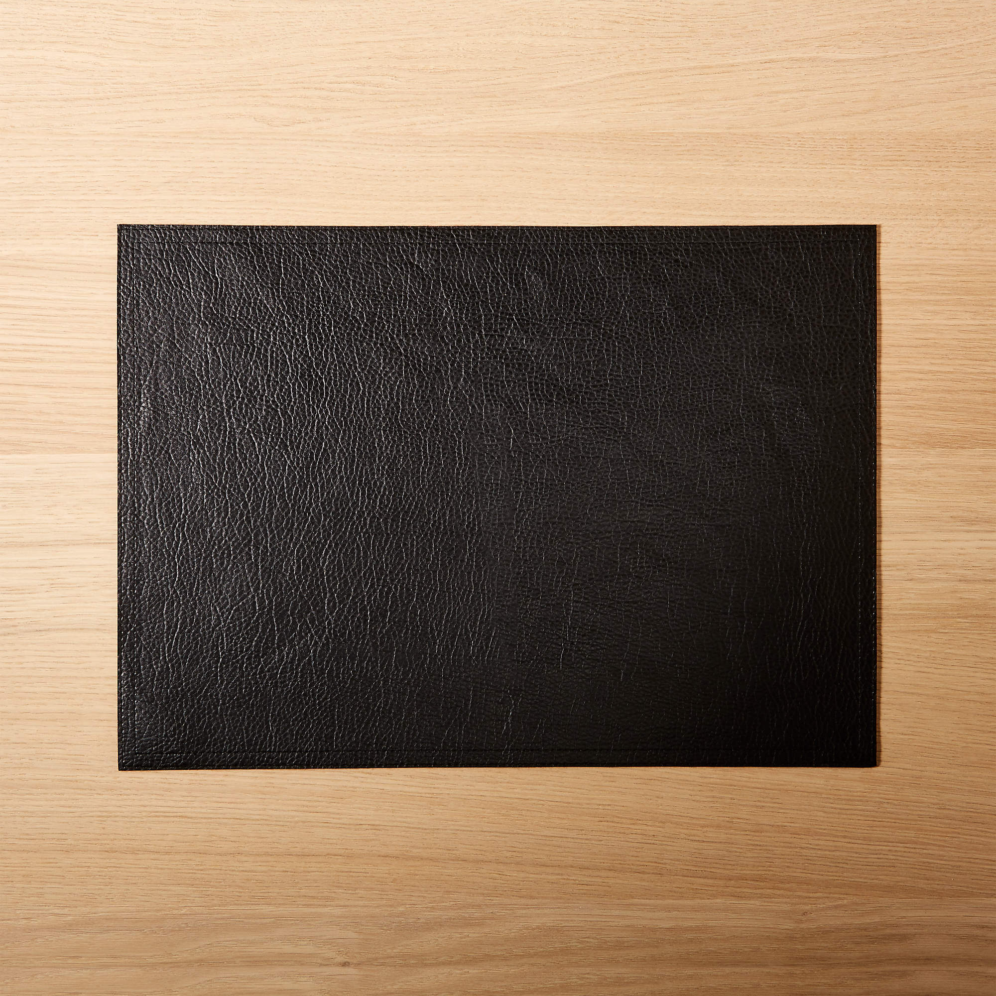 Modern Black Faux Leather Placemat + Reviews CB2 Canada