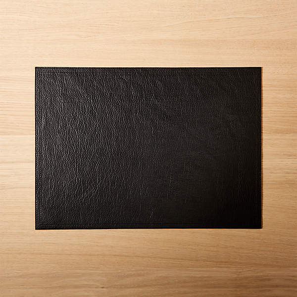 Faux Black Leather Placemat Reviews Cb2, Brown Leather Placemats