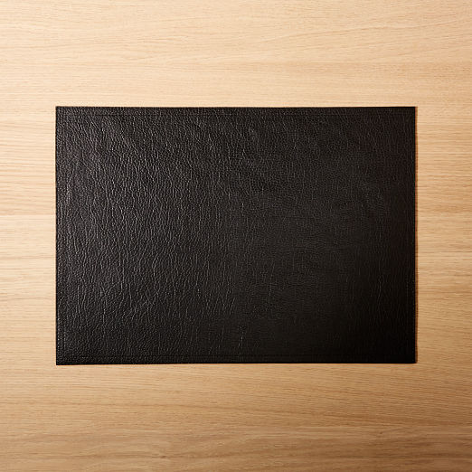 Black Faux Leather Placemat