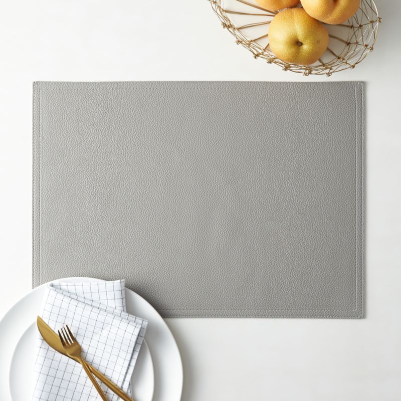 Grey Faux Leather Placemat - image 1 of 4