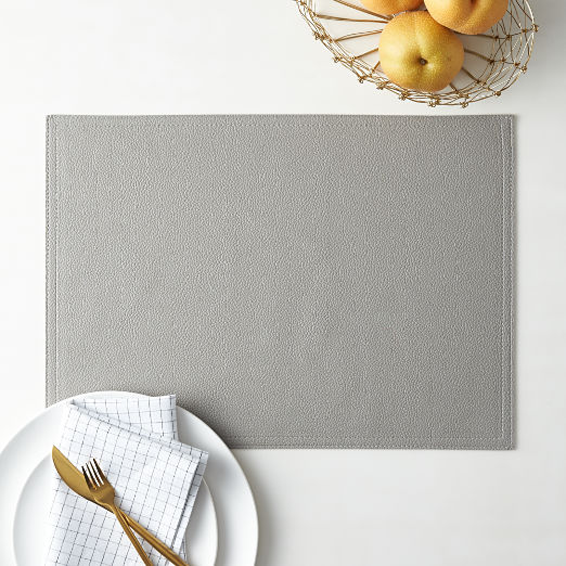 Grey Faux Leather Placemat