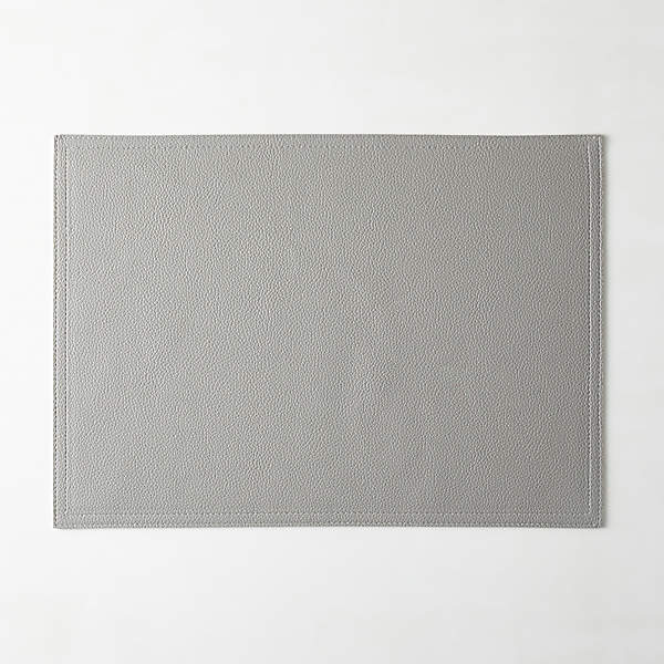 Modern Grey Faux Leather Placemat + Reviews