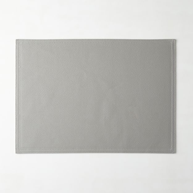 leather faux grey placemat cb2