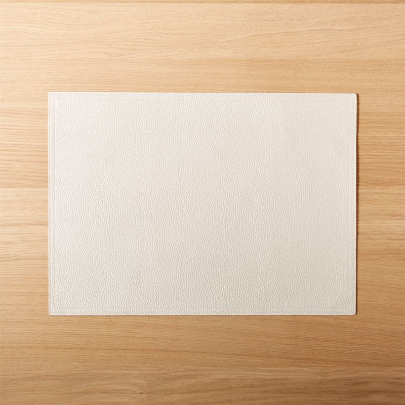 View White Faux Leather Placemat details