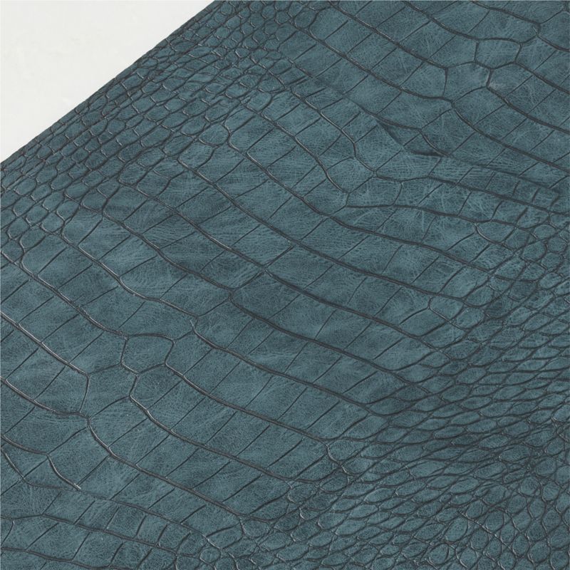 Slate Blue Faux Crocodile Leather Placemat - image 2 of 4