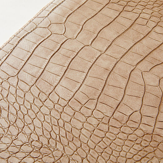 Faux-Leather Taupe Croc Rectangle Placemat