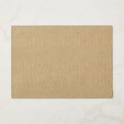 Taupe Faux Crocodile Leather Placemat