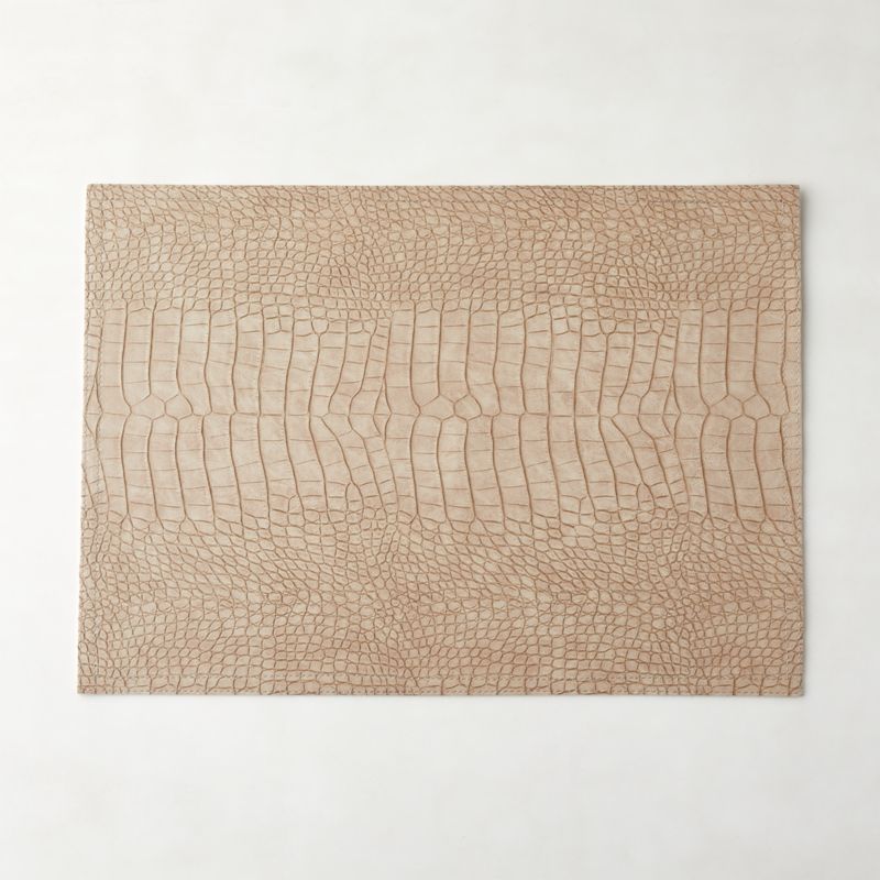 View Taupe Faux Crocodile Leather Placemat details