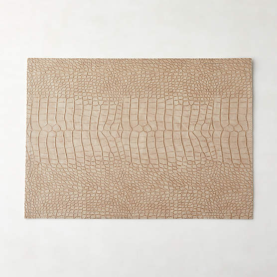 Taupe Faux Crocodile Leather Placemat