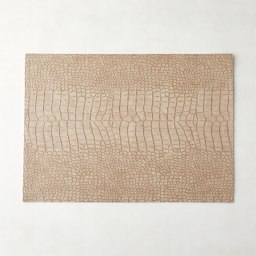 Taupe Faux Crocodile Leather Placemat