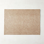 Faux-Leather Taupe Croc Rectangle Placemat