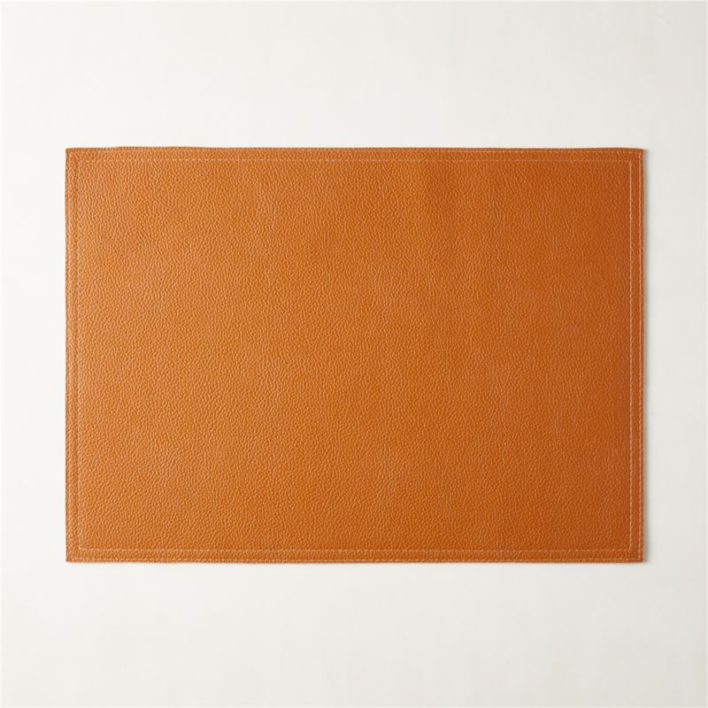 View Saddle Faux Brown Leather Placemat details