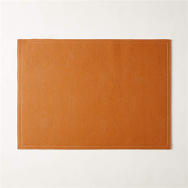 Modern Faux Brown Leather Placemat + Reviews