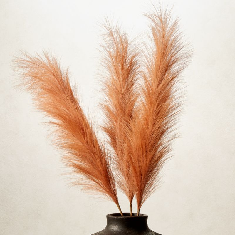 View Faux Amber Pampas Grass Stem 39" Set of 3 details