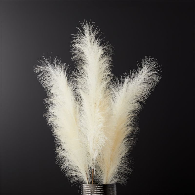 View Faux Pampas Grass Ivory Stem 39" Set of 3 details