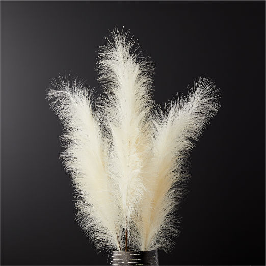 Faux Pampas Grass Ivory Stem 39" Set of 3