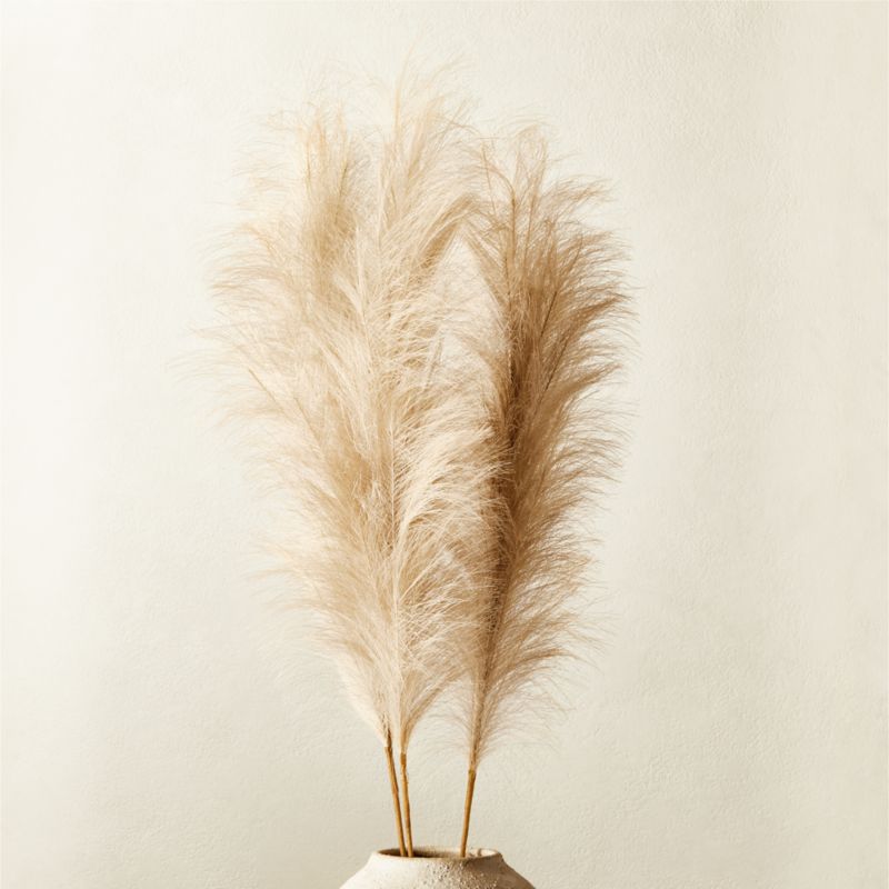 View Faux Pampas Grass Taupe Stem 39" Set of 3 details