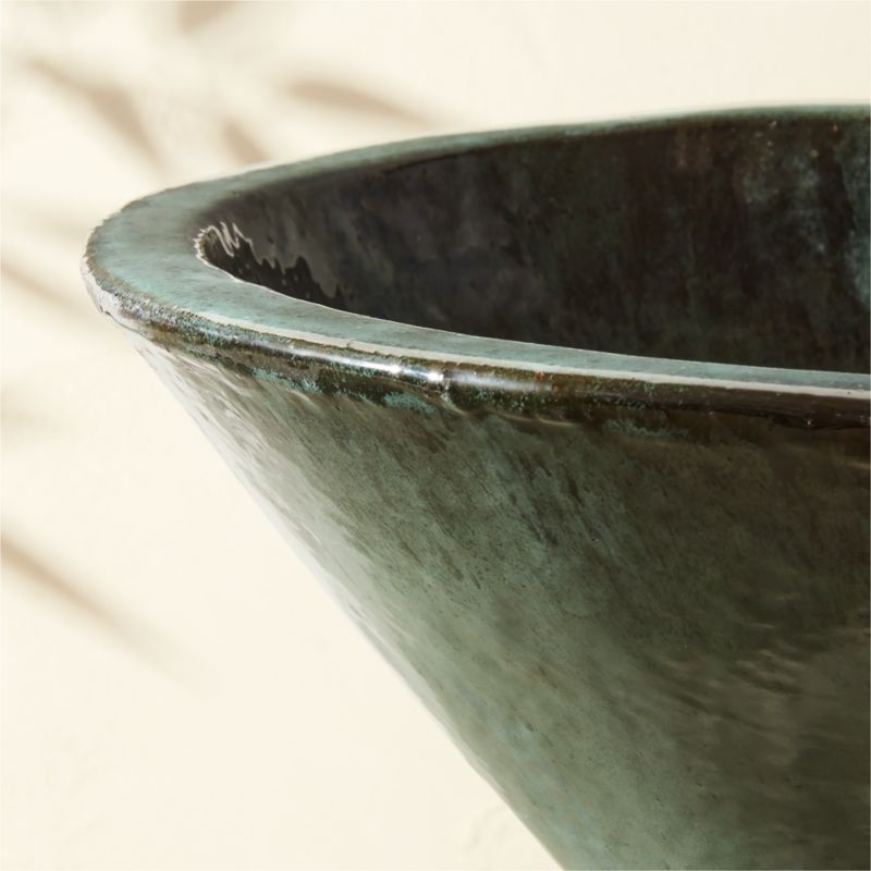 Favana Green Reactive Glazed Ceramic Indoor/Outdoor Planter Bowl Large - image 4 of 9