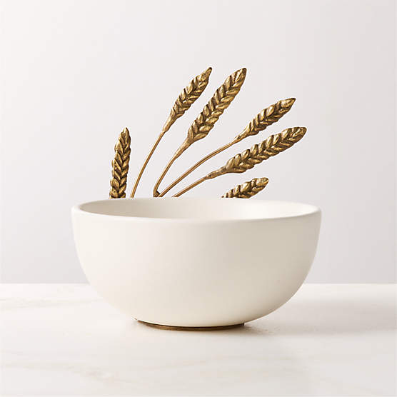 Feeding America / Food Banks Ivory Snack Bowl with Wheat