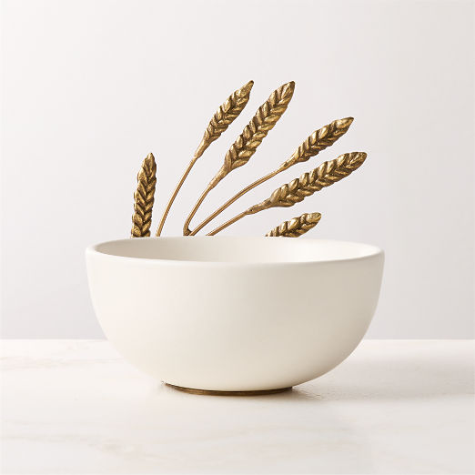 Feeding America / Food Banks Ivory Snack Bowl with Wheat