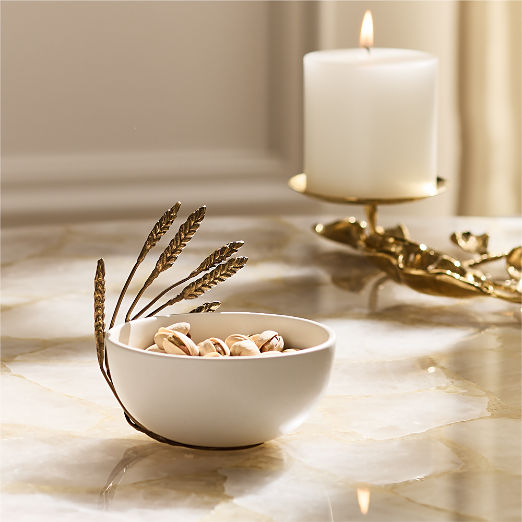 Feeding America / Food Banks Ivory Snack Bowl with Wheat