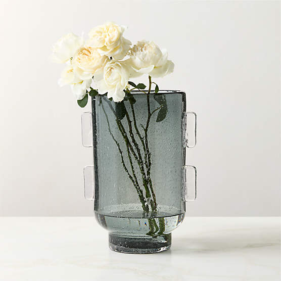 Felena Handblown Smoked Grey Glass Vase