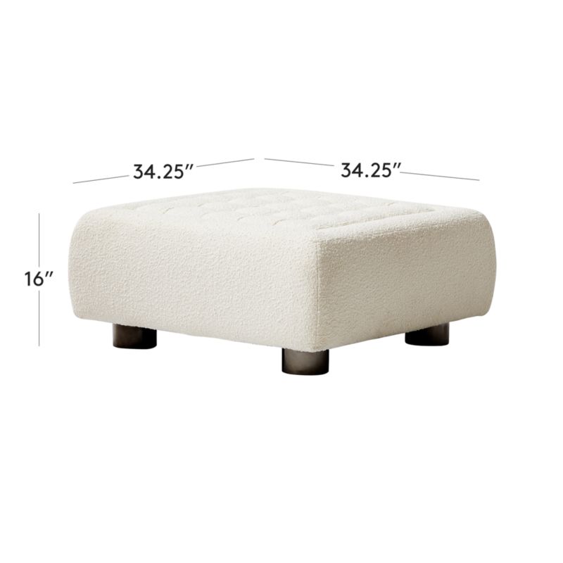 Dimension diagram for Fells Boucle Large Tufted Ottoman