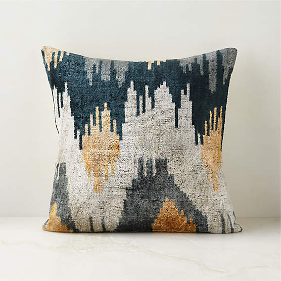 Truette Light Olive Green Turkish Silk Throw Pillow with Down