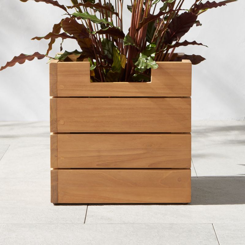 Ferrat Teak Outdoor Planter Small by Ross Cassidy - image 3 of 7