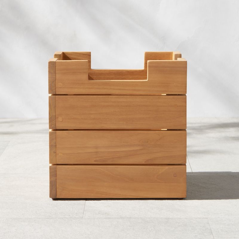 Ferrat Teak Outdoor Planter Small by Ross Cassidy - image 0 of 7