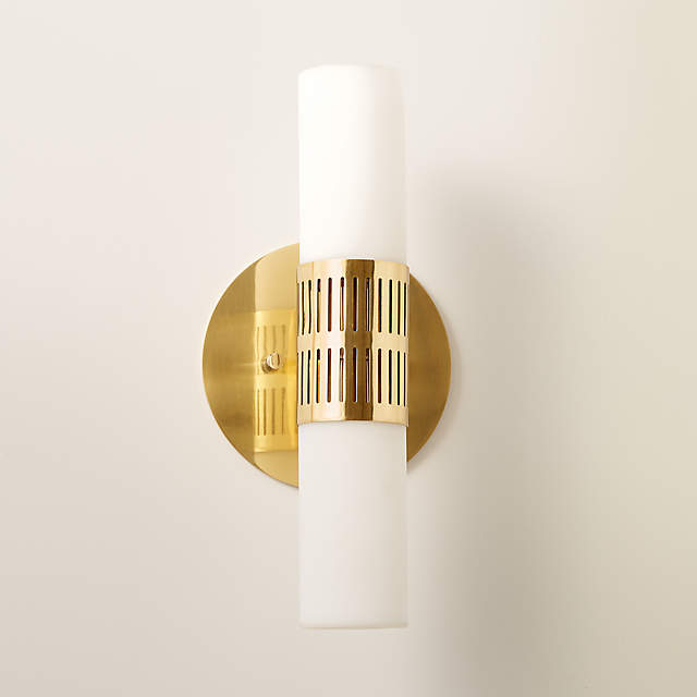 Polished brass store wall sconce