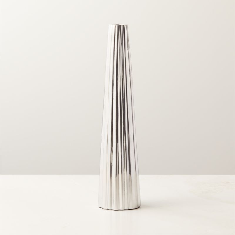 View Filla Polished Cast Aluminum Taper Candle Holder Large details