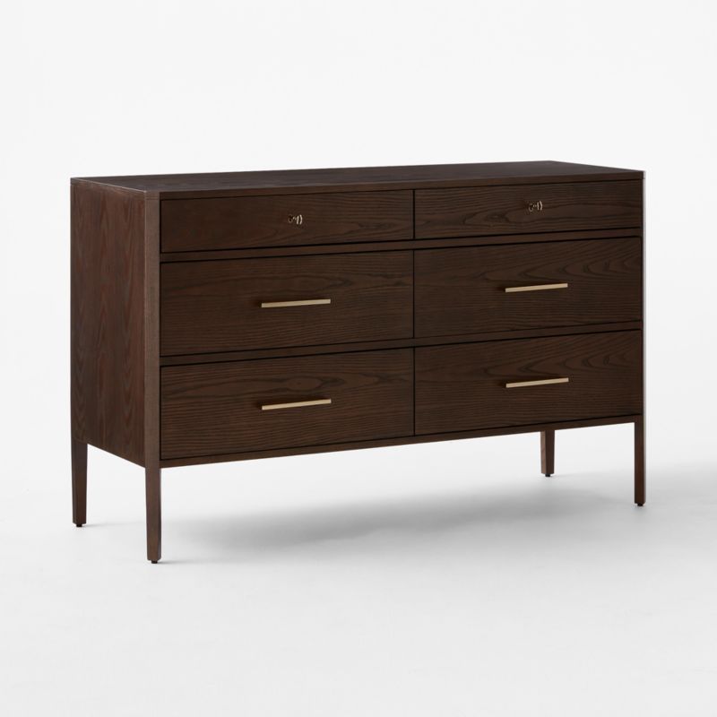 Fillmore 6-Drawer Dark Ash Wood Dresser - image 3 of 8