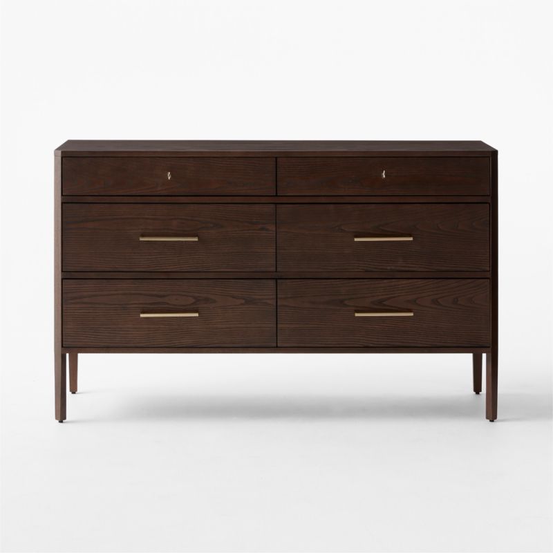 Fillmore 6-Drawer Dark Ash Wood Dresser - image 2 of 8