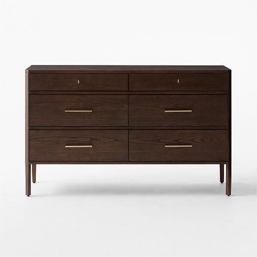 Fillmore 6-Drawer Dark Ash Wood Dresser