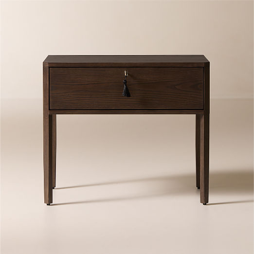 Fillmore 28" Dark Ash Wood Nightstand with Drawer