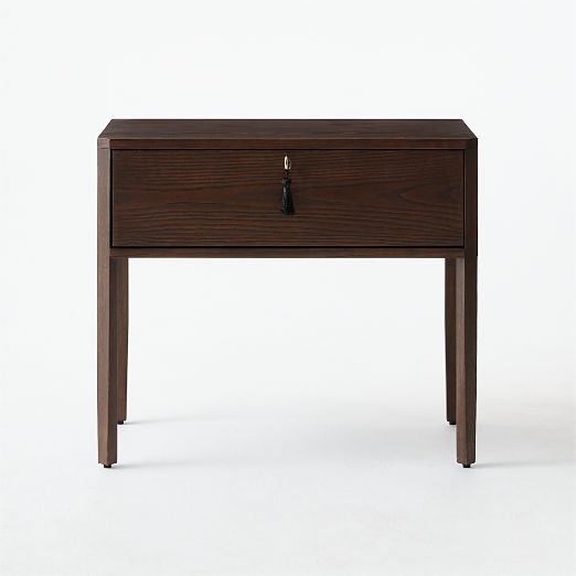 Fillmore Dark Ash Wood Nightstand with Drawer