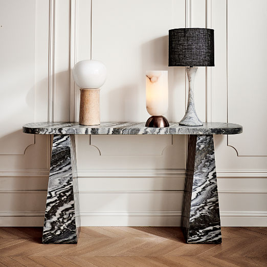 Tria Grey Marble Console Table