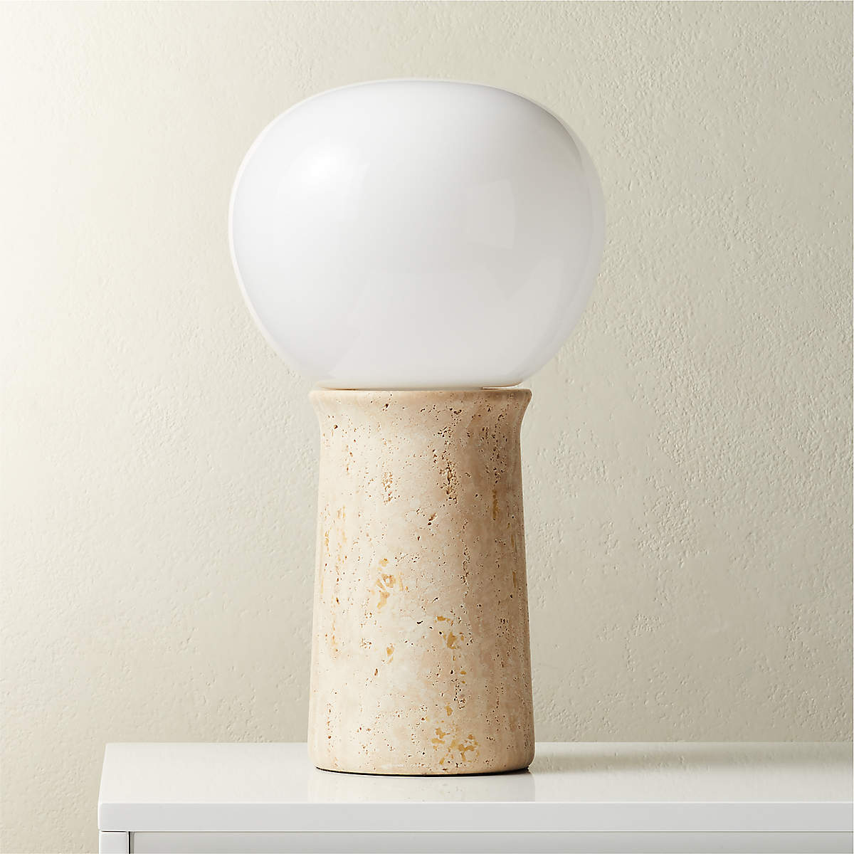 Fin Travertine Table Lamp + Reviews CB2