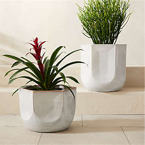 Rough Modern Brass Metal Indoor Planter Large + Reviews | CB2 Canada