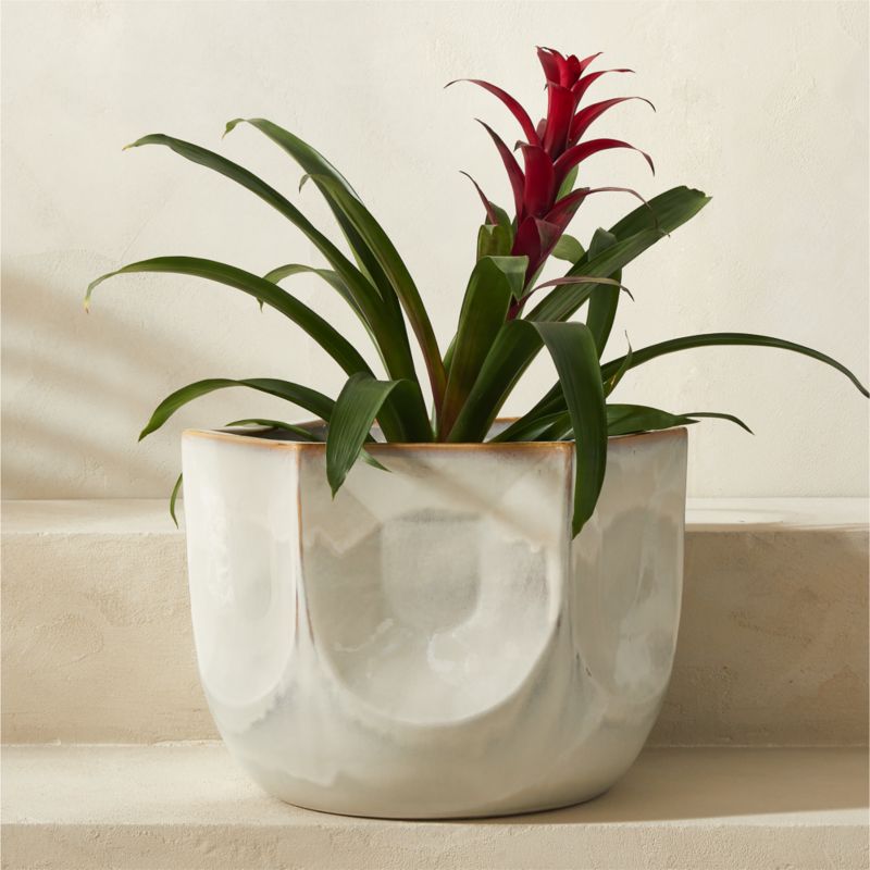 Finca Hexagonal White Glazed Indoor/Outdoor Planter Small - image 3 of 7