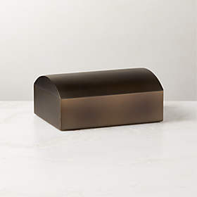 Karlo Chiseled Black Metal Storage Box Large + Reviews | CB2