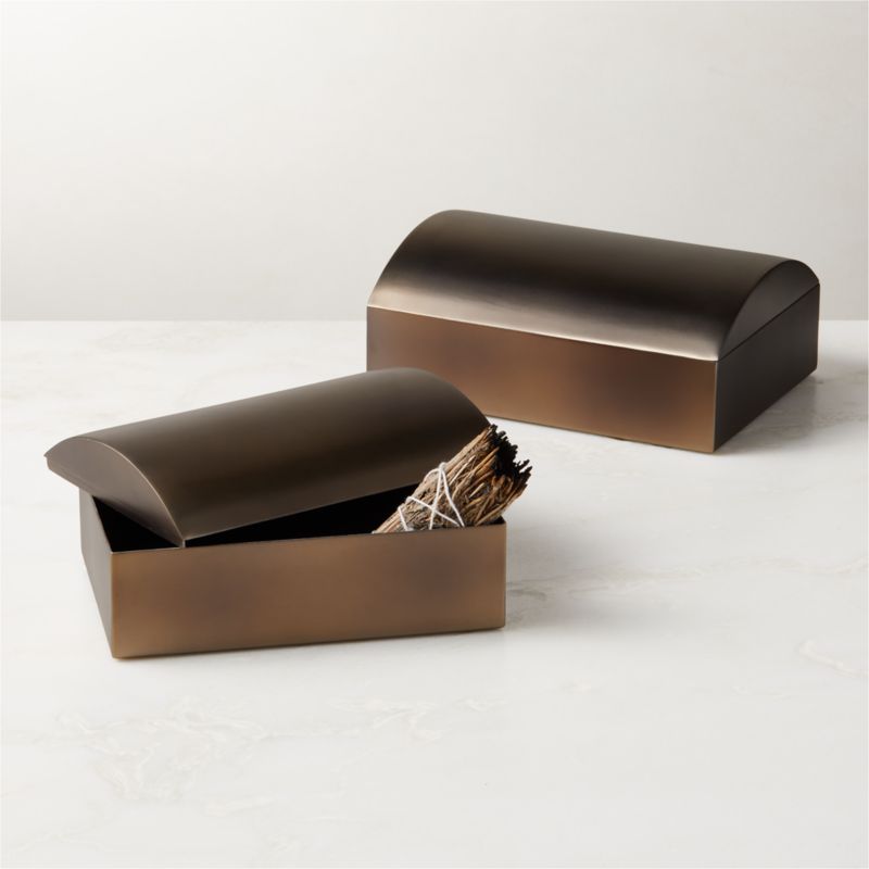 Finley Blackened Brass Storage Box with Lid