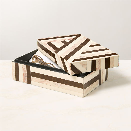 Finn Black and White Resin Storage Box Large